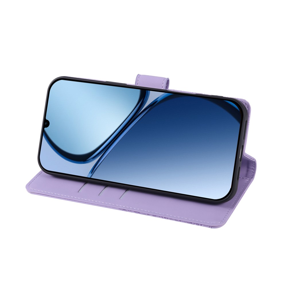  Samsung Galaxy A07 Fodral Med Tryck Blommor Lila