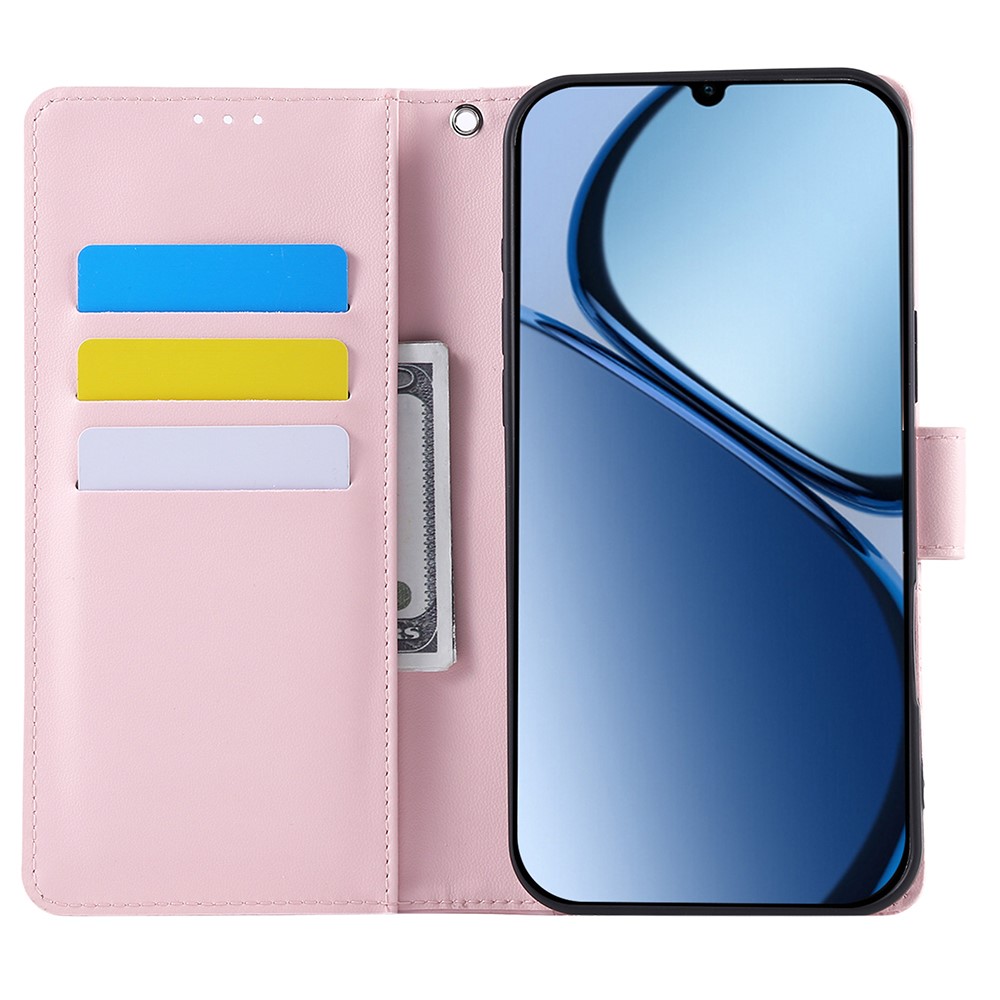  Samsung Galaxy A07 Fodral Med Tryck Blommor Roséguld