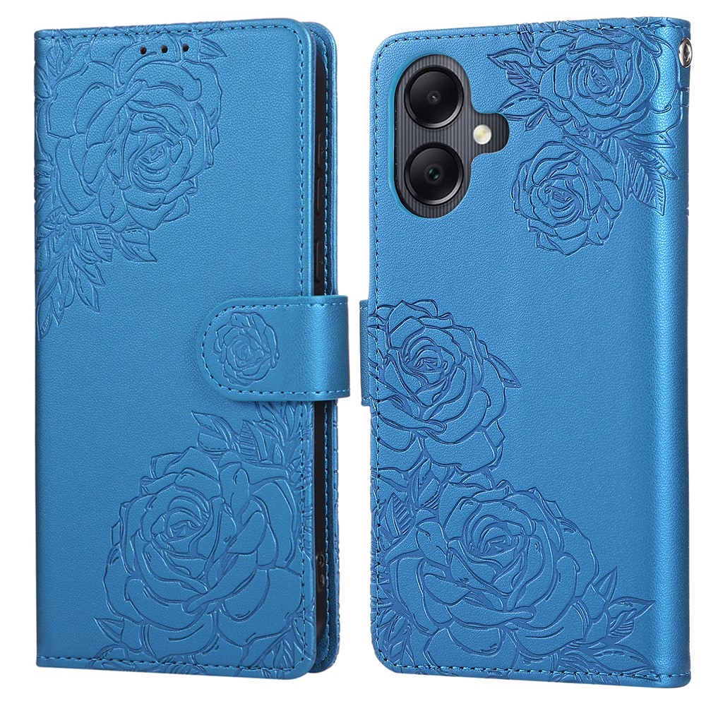  Samsung Galaxy A07 Fodral Med Tryck Blommor Blå