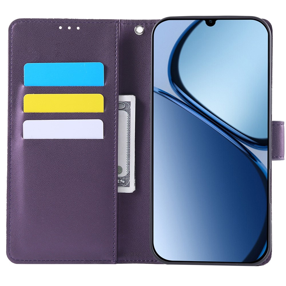  Samsung Galaxy A07 Fodral Med Tryck Blommor Mörk Lila
