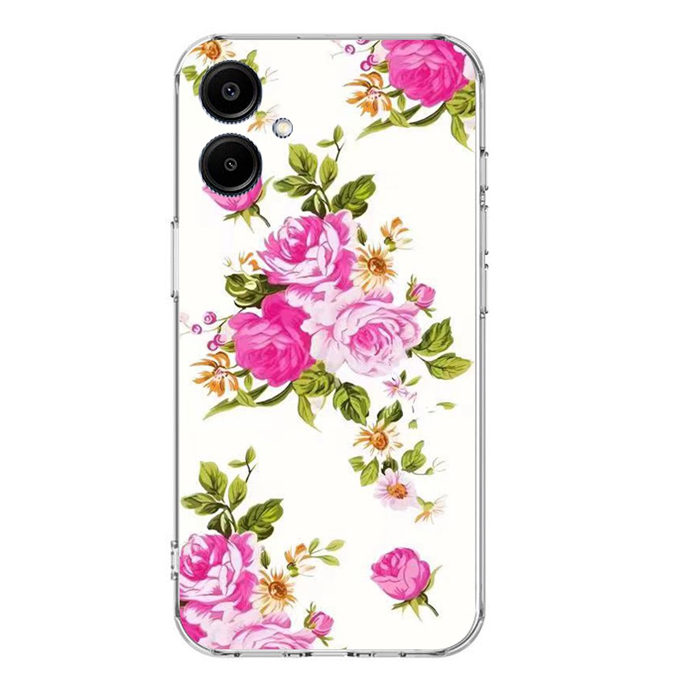  Samsung Galaxy A07 Skal Med Tryck Rosa Blommor
