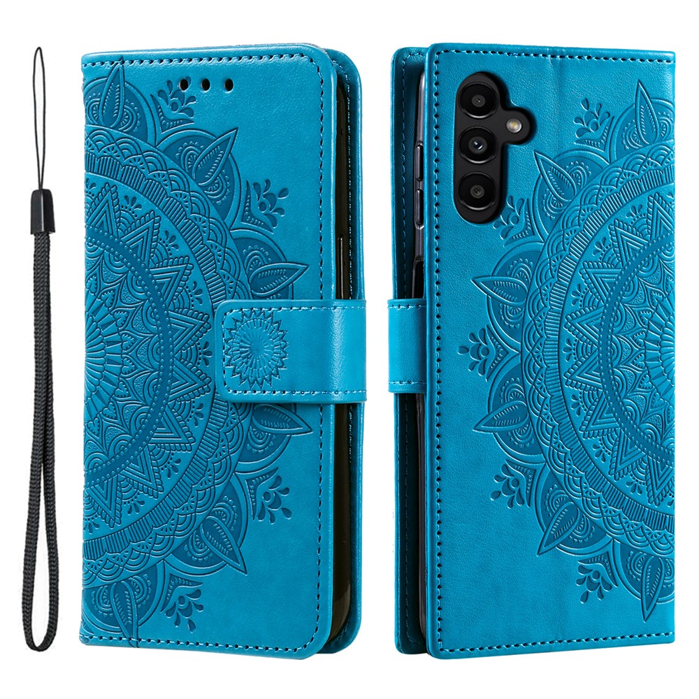 Samsung Galaxy S25 FE Fodral Mandala Läder Blå