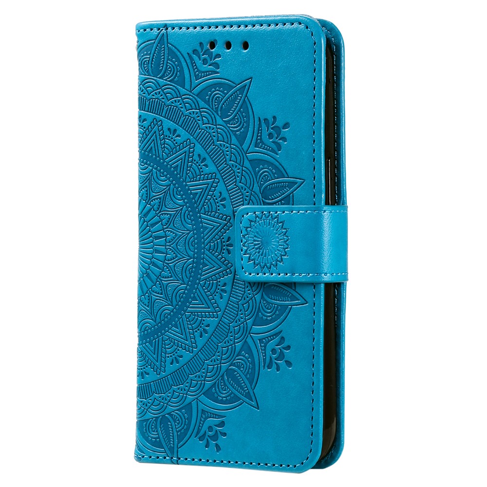  Samsung Galaxy S25 FE Fodral Mandala Läder Blå