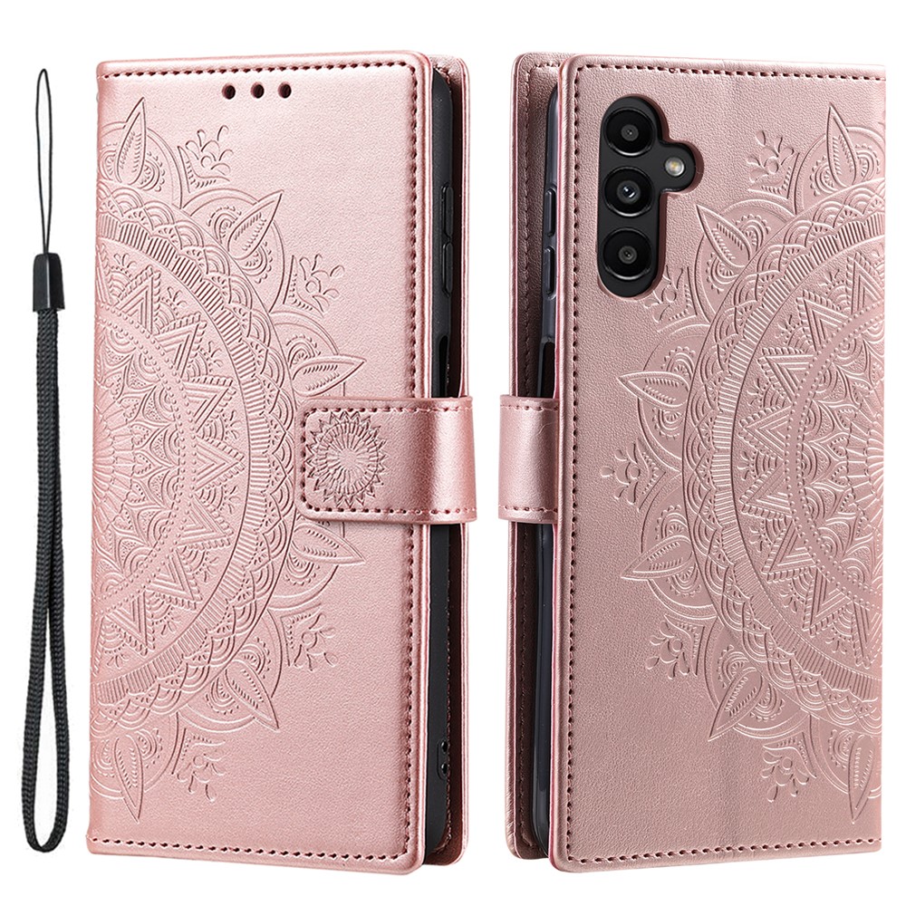  Samsung Galaxy S25 FE Fodral Mandala Läder Roséguld
