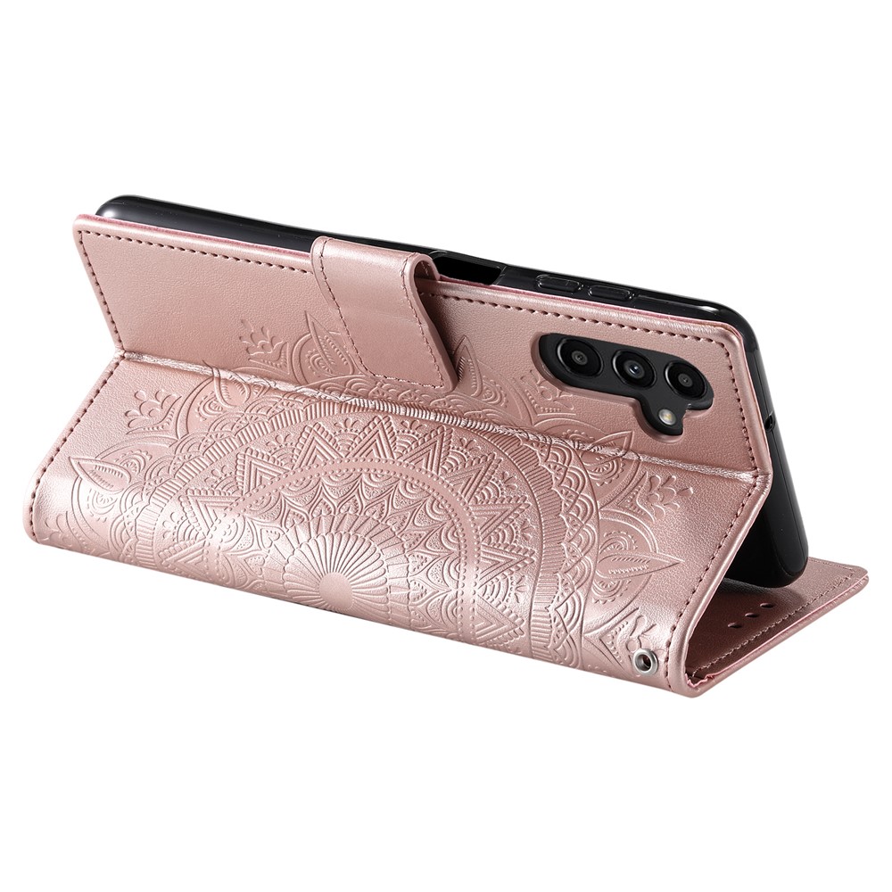 Samsung Galaxy S25 FE Fodral Mandala Läder Roséguld
