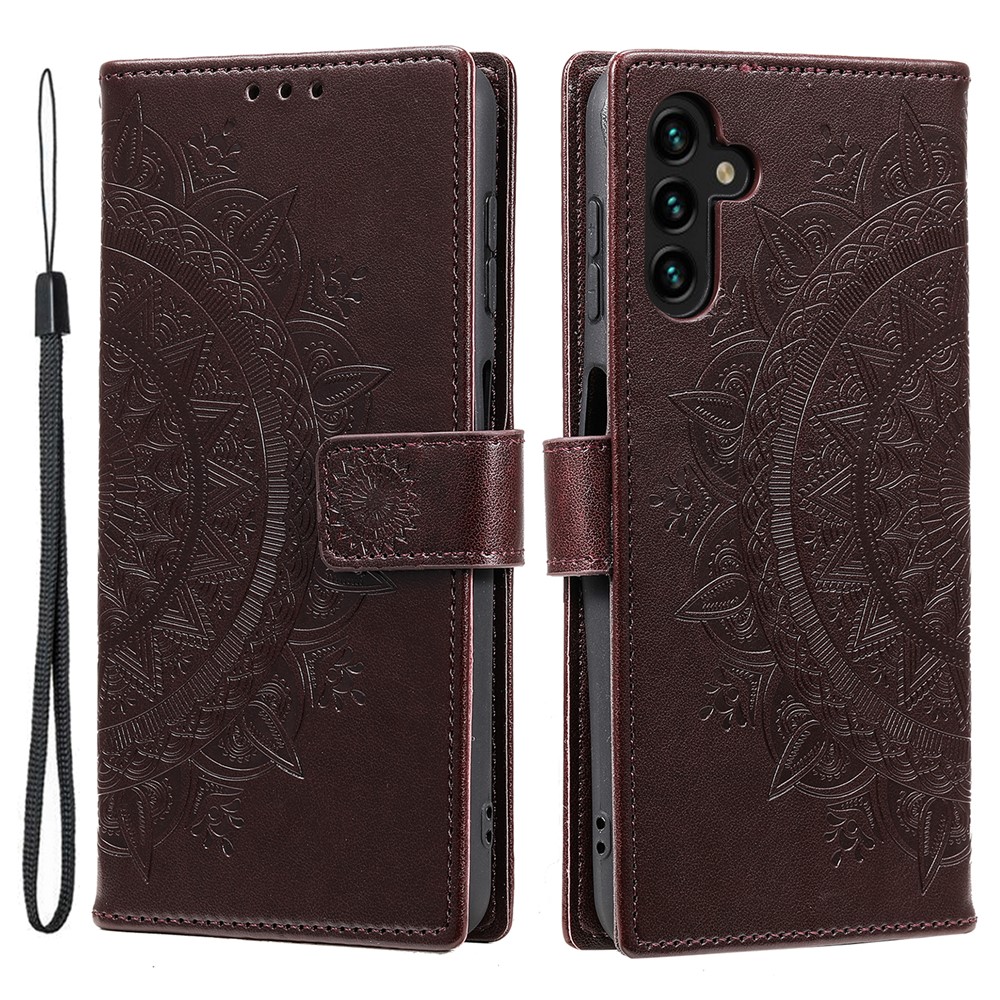  Samsung Galaxy S25 FE Fodral Mandala Läder Brun