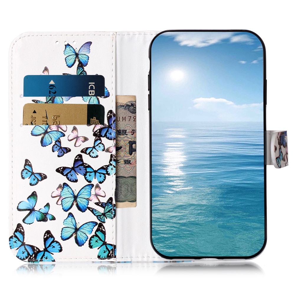  Samsung Galaxy S25 FE Fodral Med Tryck Blåa Fjärilar