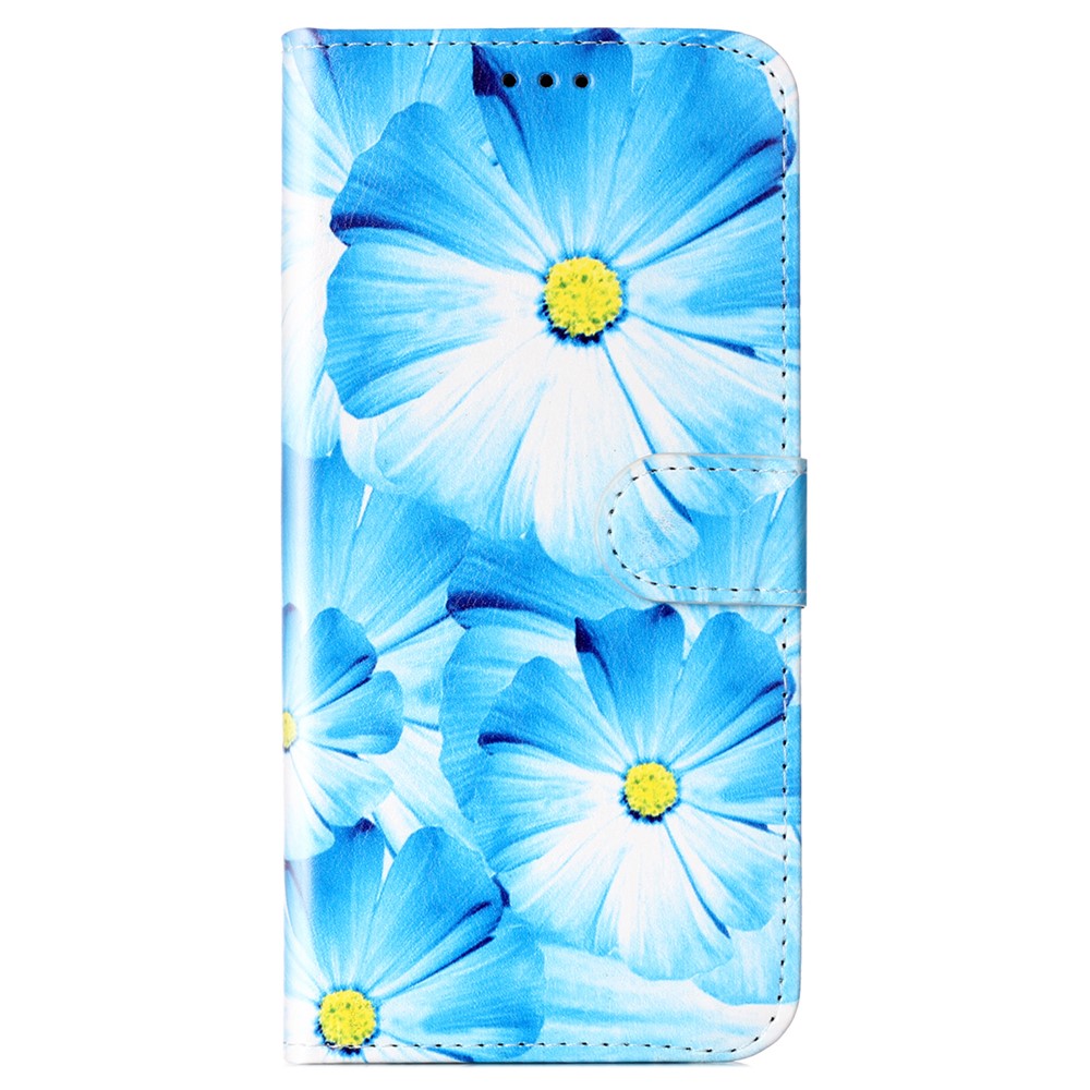  Samsung Galaxy S25 FE Fodral Med Tryck Blå Blommor