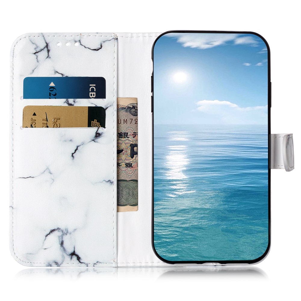  Samsung Galaxy S25 FE Fodral Med Tryck Vit Marmor