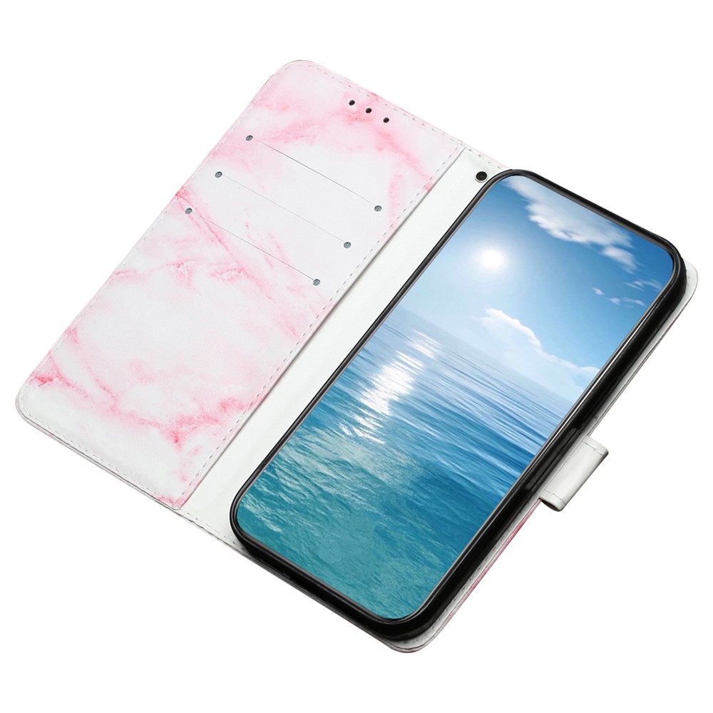  Samsung Galaxy S25 FE Fodral Med Tryck Rosa Marmor