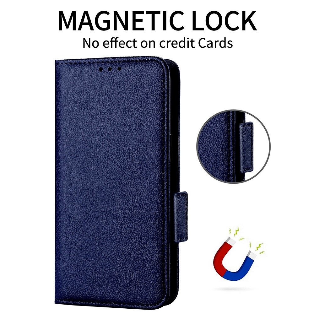  OnePlus Nord 5 5G Fodral Litchi Läder Mörk Blå