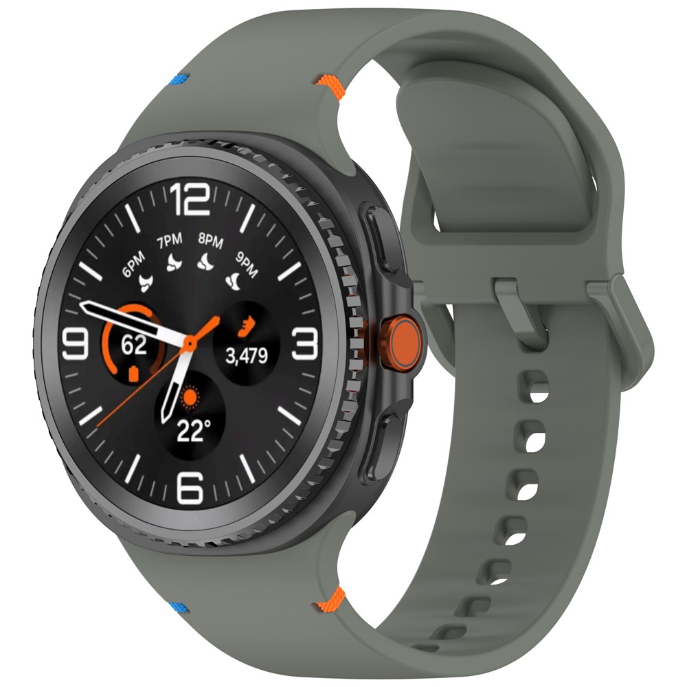 Galaxy Watch 8 46/44/40 mm Klockarmband Silkon Militär Grön