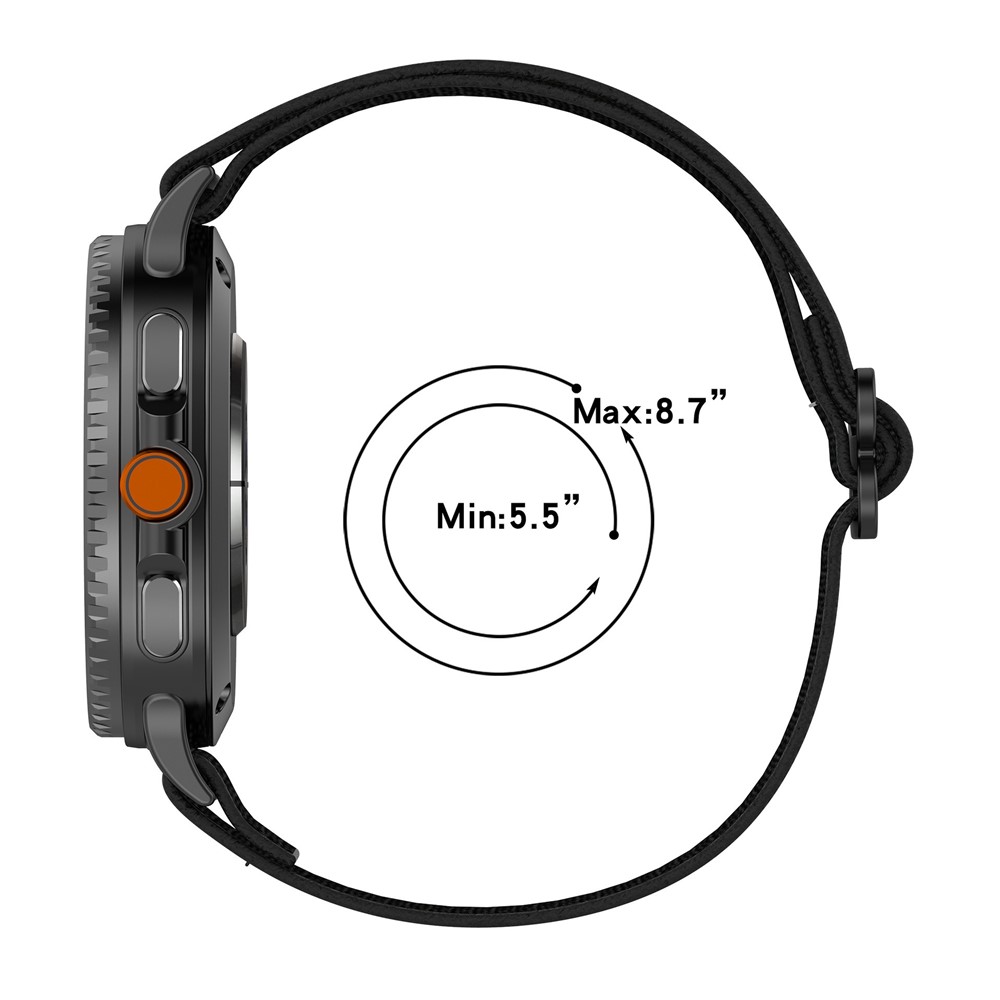  Galaxy Watch 8 46/44/40 mm Armband Justerbart Nylon Grå