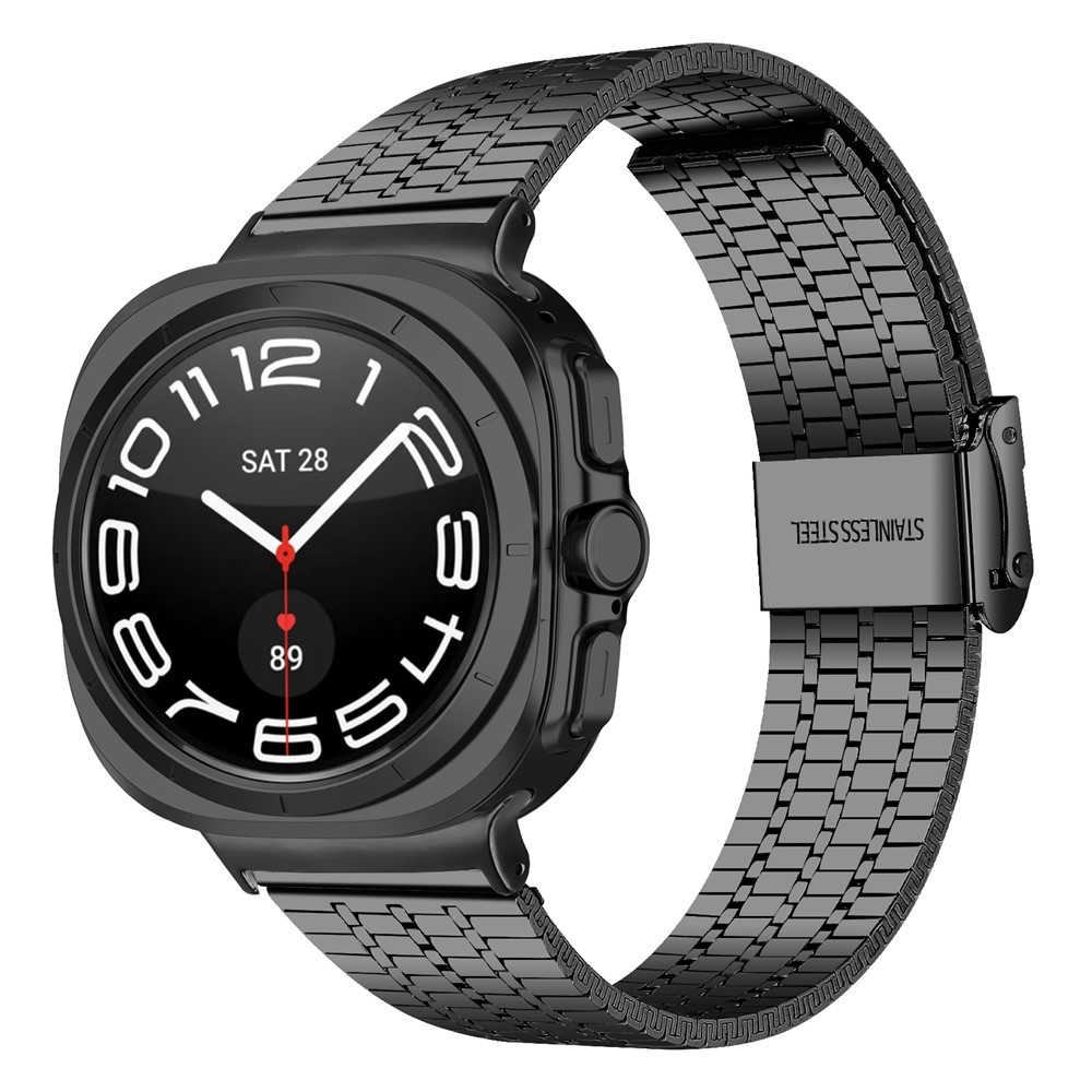  Galaxy Watch 8 46/44/40 mm Armband Rostfritt Stål Svart
