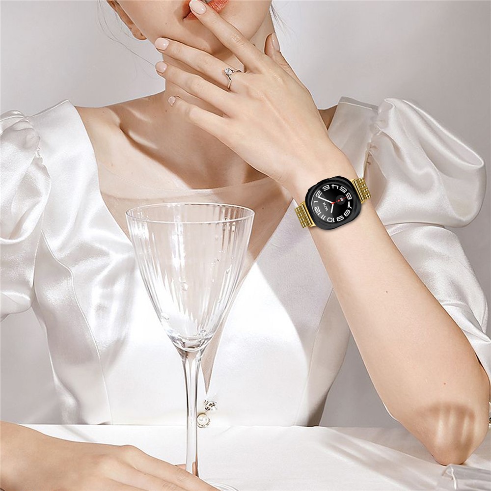  Galaxy Watch 8 46/44/40 mm Armband Rostfritt Stål Guld