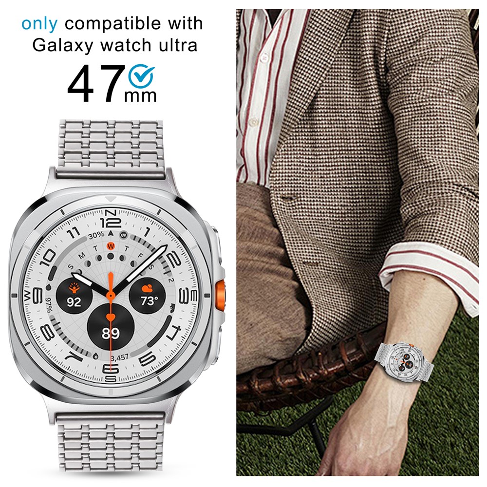  Galaxy Watch 8 46/44/40 mm Armband Magnetisk Loop Silver