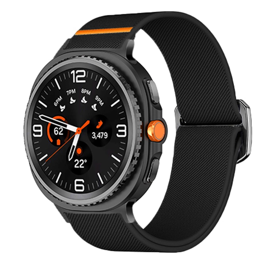  Galaxy Watch 8 46/44/40 mm Armband Justerbart Nylon Svart