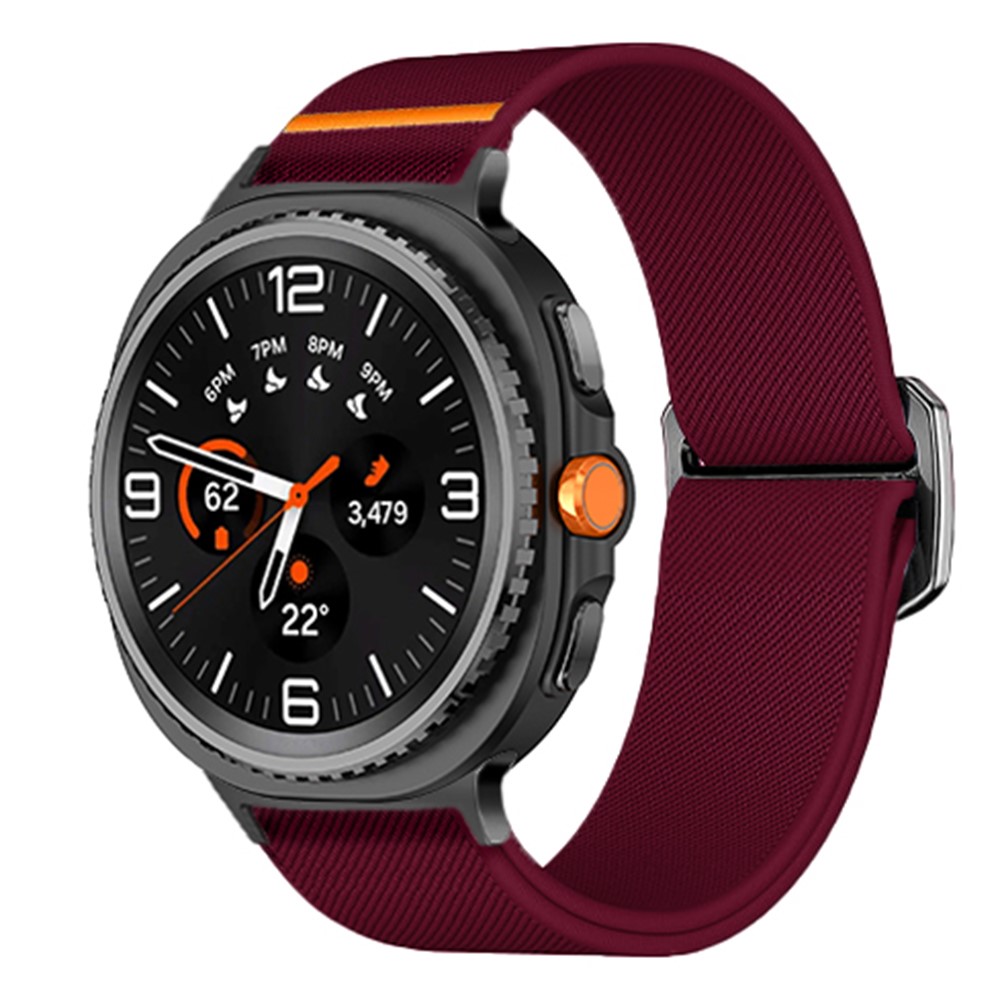 Galaxy Watch 8 46/44/40 mm Armband Justerbart Nylon Vinröd