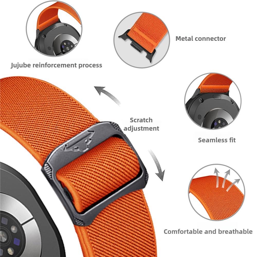  Galaxy Watch 8 46/44/40 mm Armband Justerbart Nylon Grå