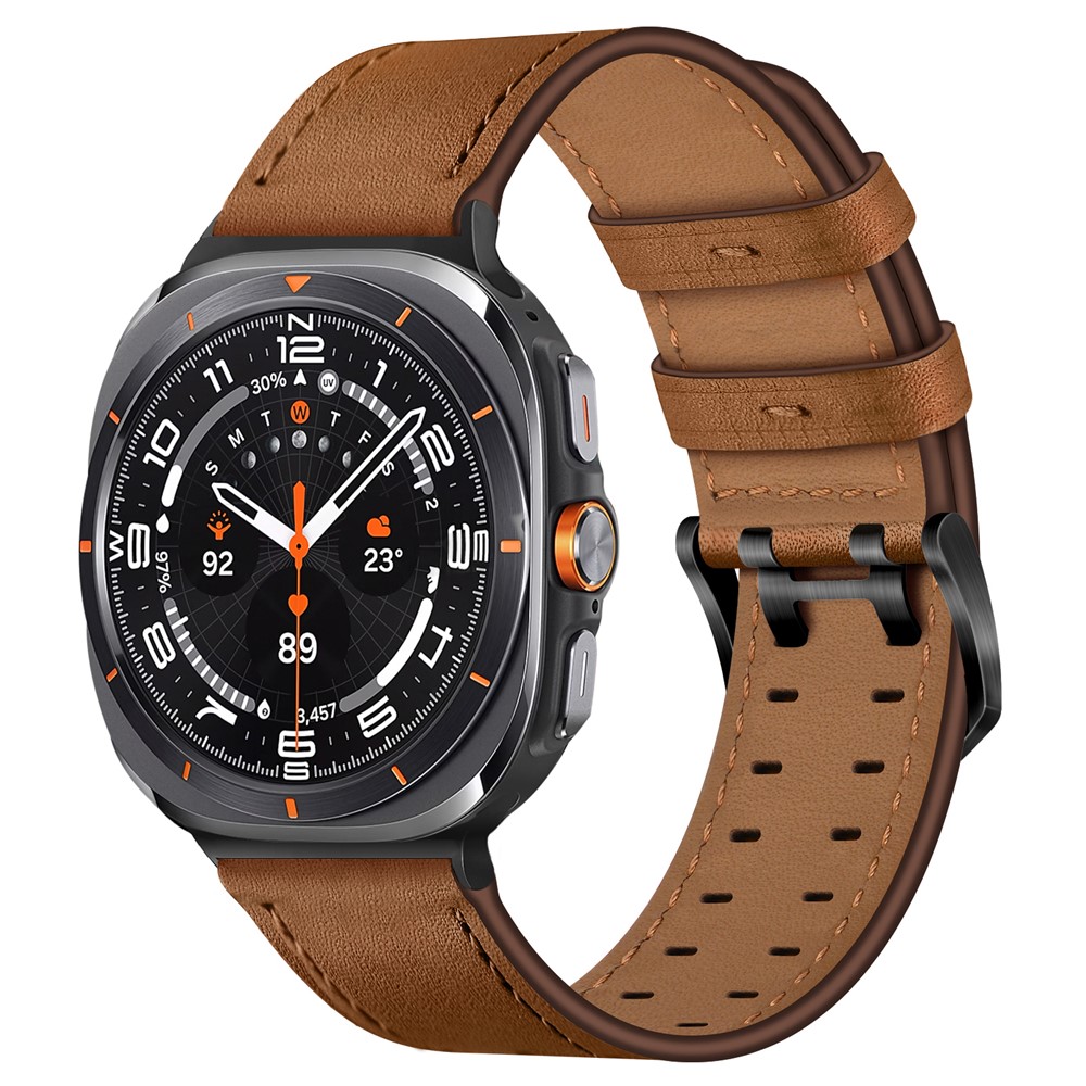 Samsung Galaxy Watch 8 46/44/40 mm Armband Äkta Läder Brun