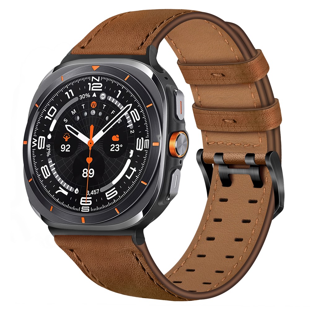  Samsung Galaxy Watch 8 46/44/40 mm Armband Äkta Läder Brun