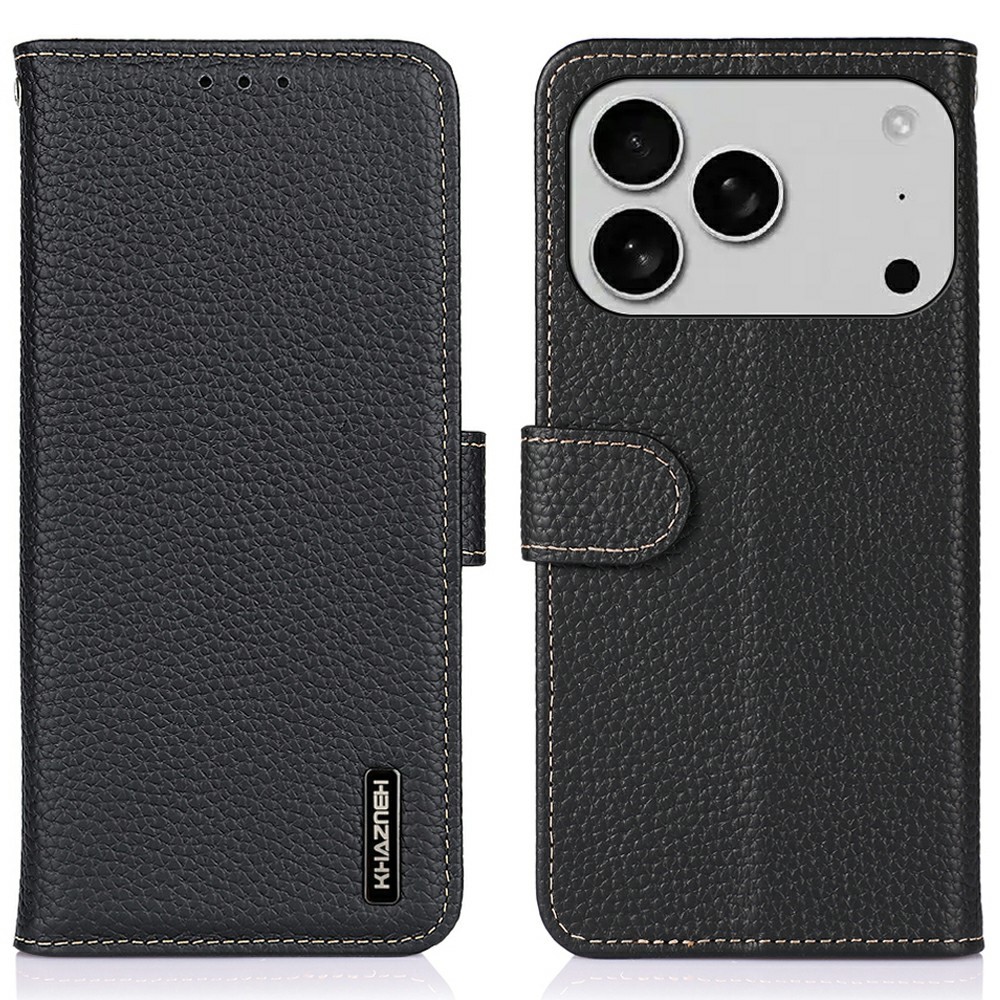 KHAZNEH KHAZNEH iPhone 17 Pro Fodral Äkta Läder Svart