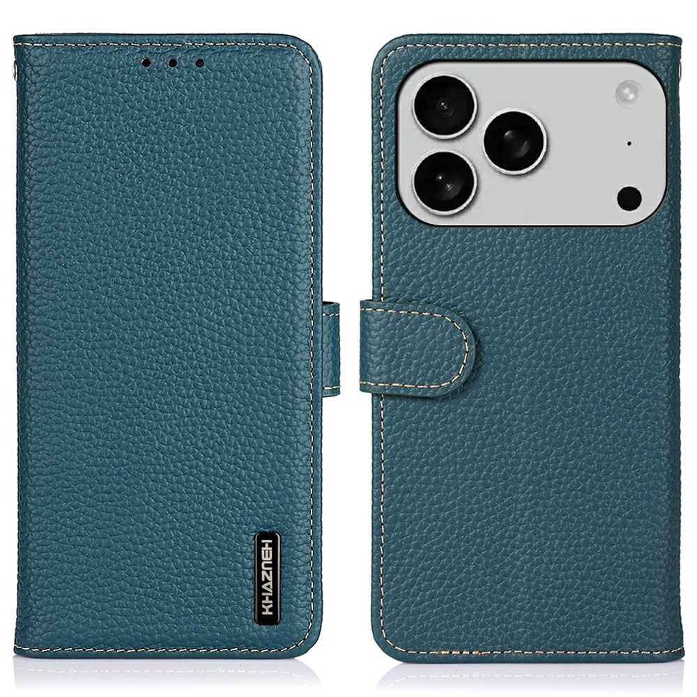KHAZNEH KHAZNEH iPhone 17 Pro Fodral Äkta Läder Grön