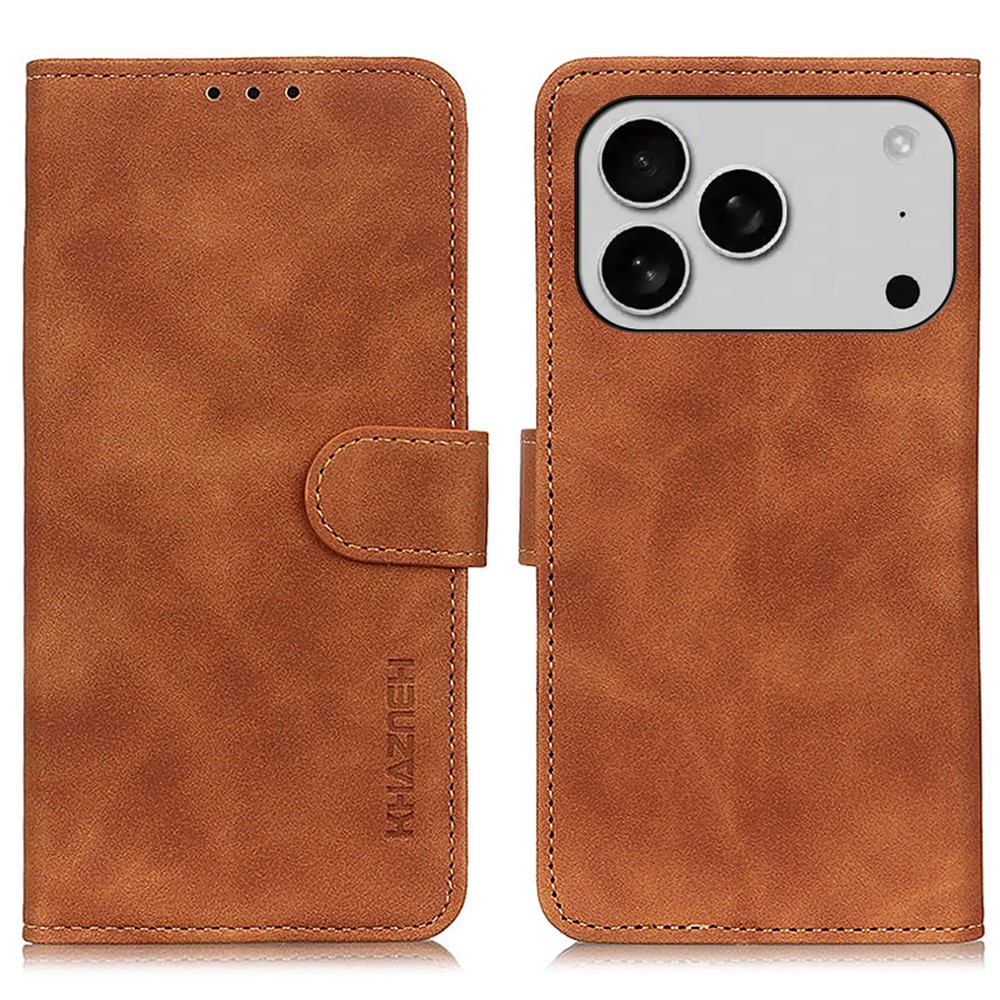 KHAZNEH KHAZNEH iPhone 17 Pro Fodral Retro Läder Brun