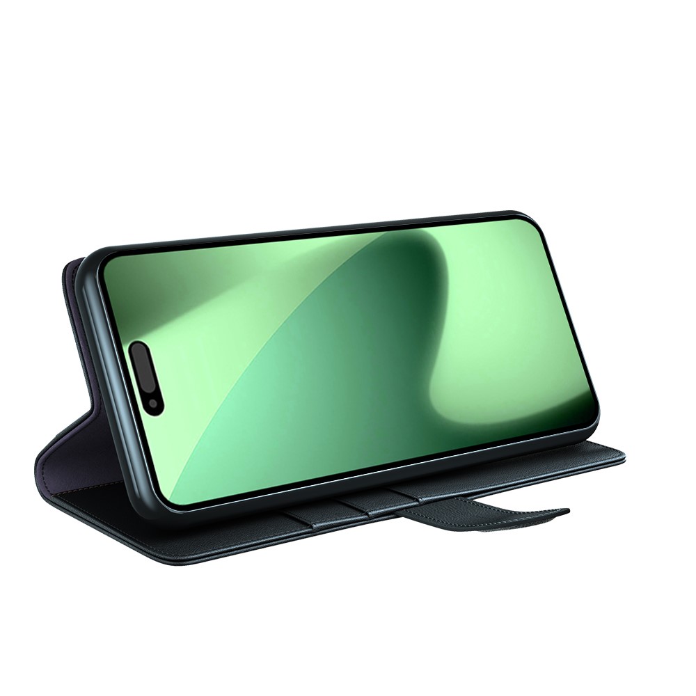  iPhone 17 Pro Fodral Premium Äkta Läder Svart