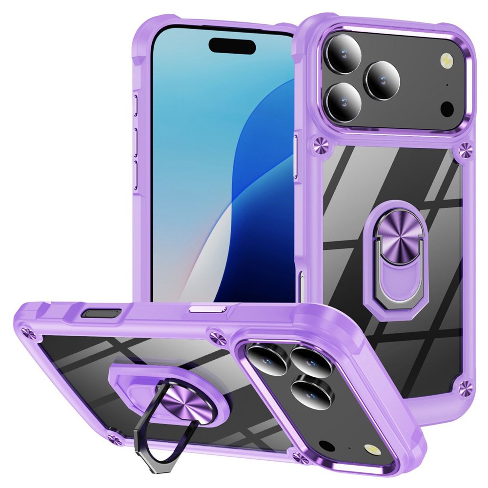  iPhone 17 Pro Skal Shockproof Ring Hybrid Lila