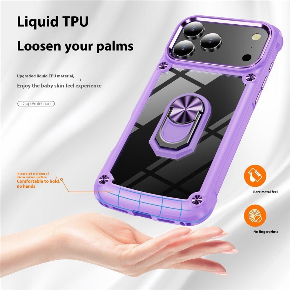  iPhone 17 Pro Skal Shockproof Ring Hybrid Blå