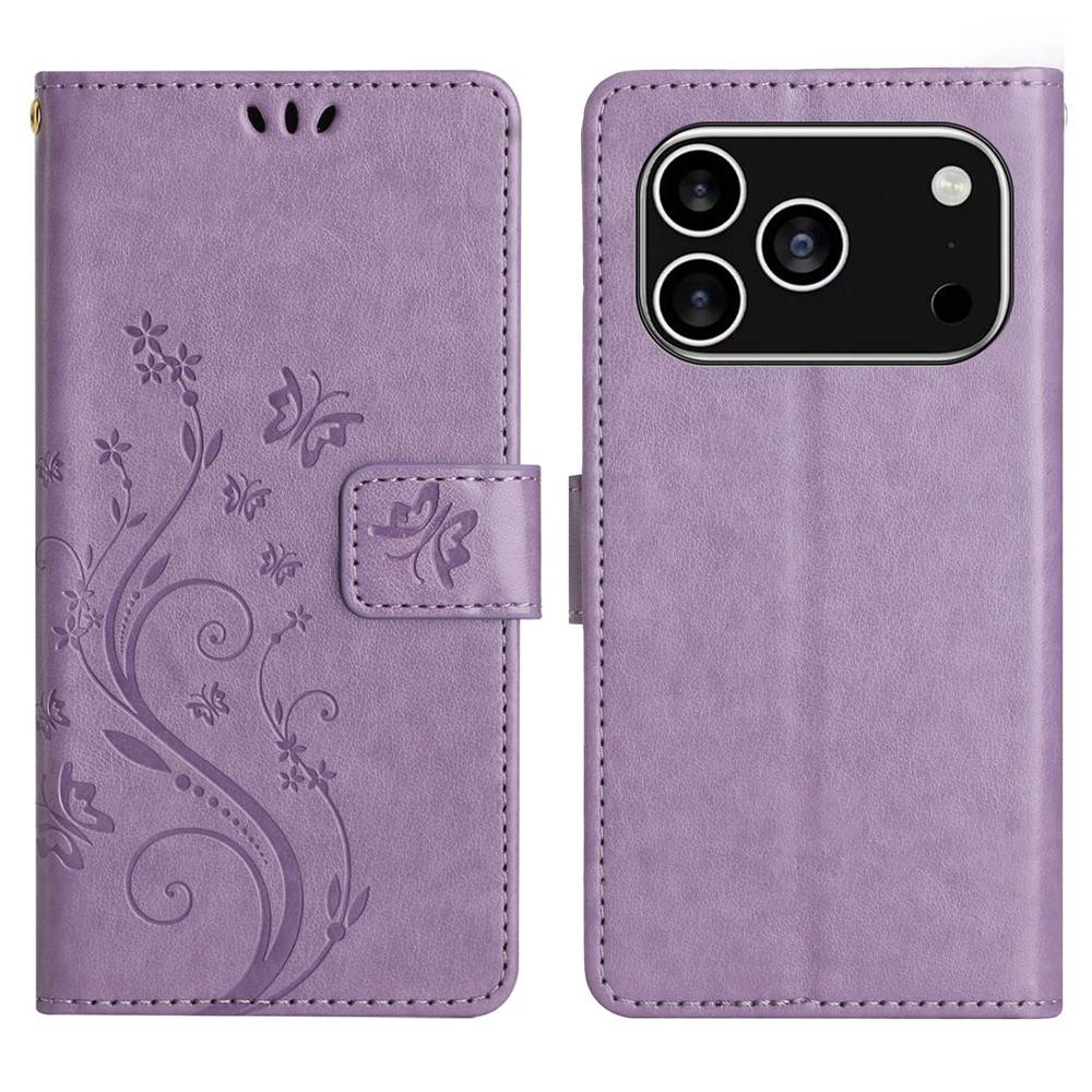  iPhone 17 Pro Fodral Med Blommigt Tryck Lila
