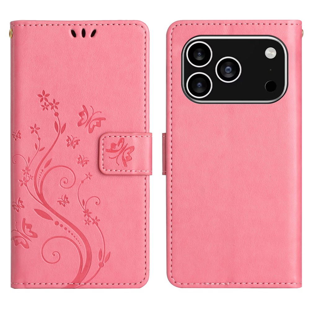 iPhone 17 Pro Fodral Med Blommigt Tryck Rosa