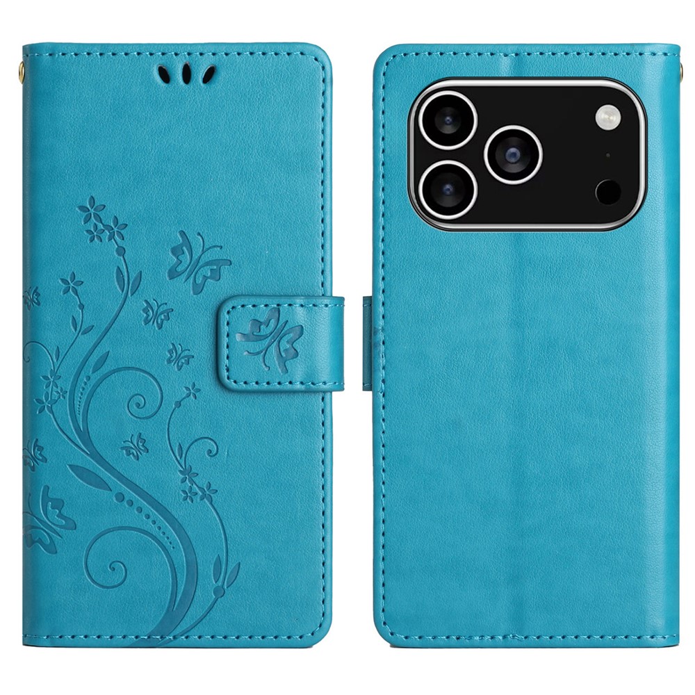  iPhone 17 Pro Fodral Med Blommigt Tryck Blå