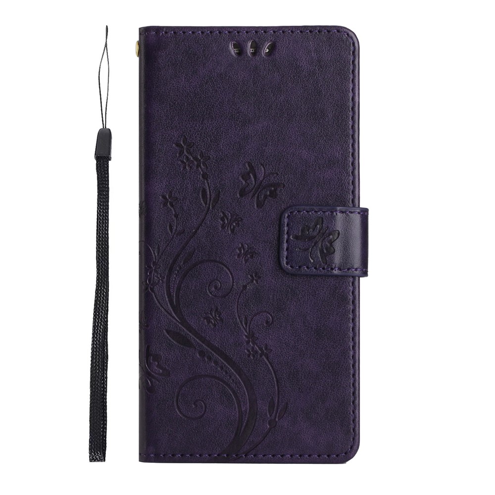  iPhone 17 Pro Fodral Med Blommigt Tryck Mörk Lila