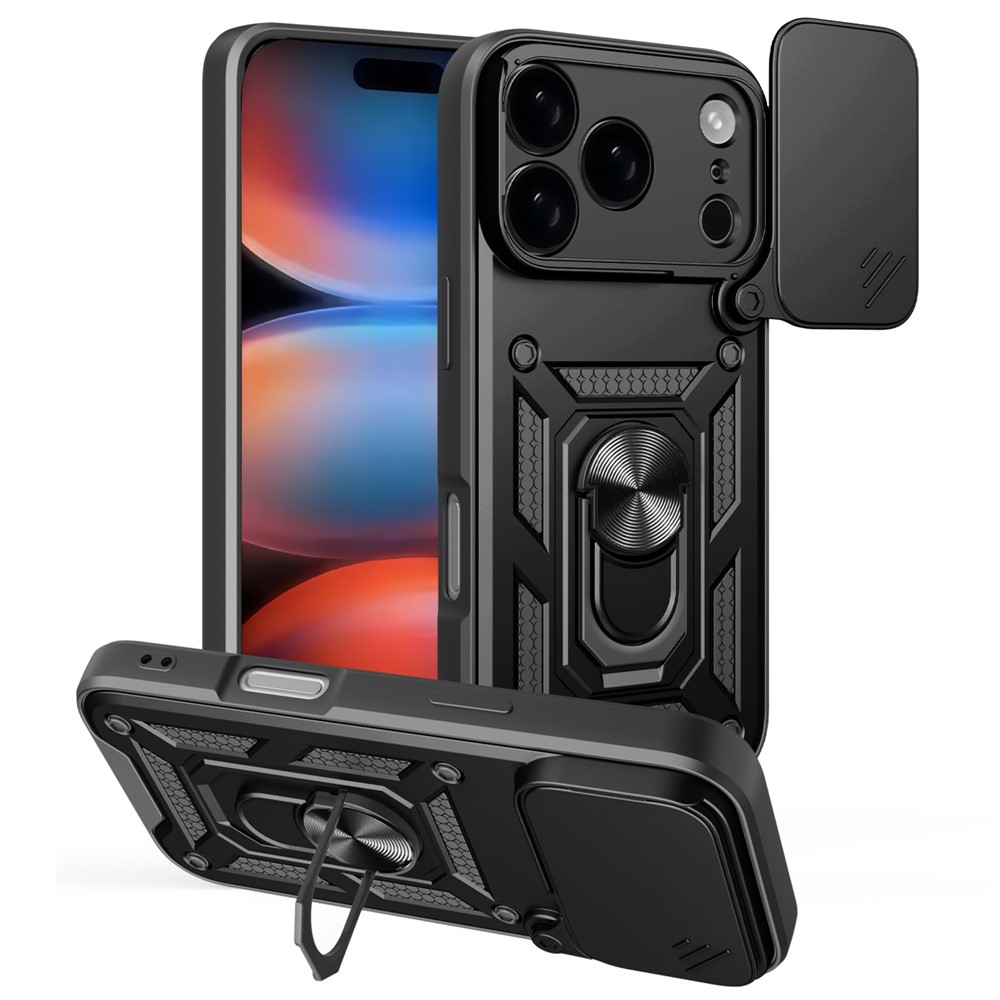  iPhone 17 Pro Skal CamShield Ring Hybrid Svart
