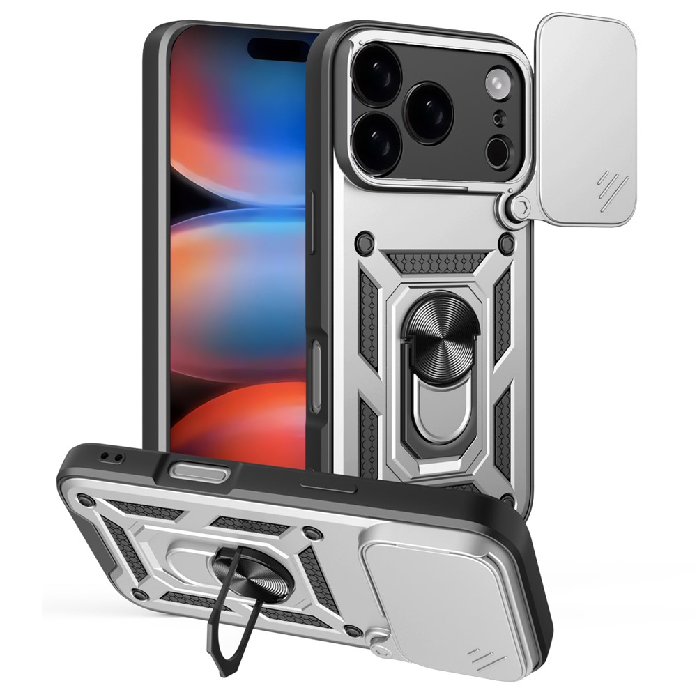  iPhone 17 Pro Skal CamShield Ring Hybrid Silver