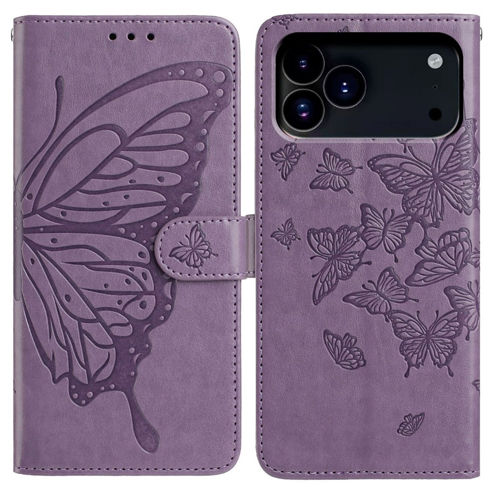  iPhone 17 Pro Fodral Med Fjäril Tryck Lila