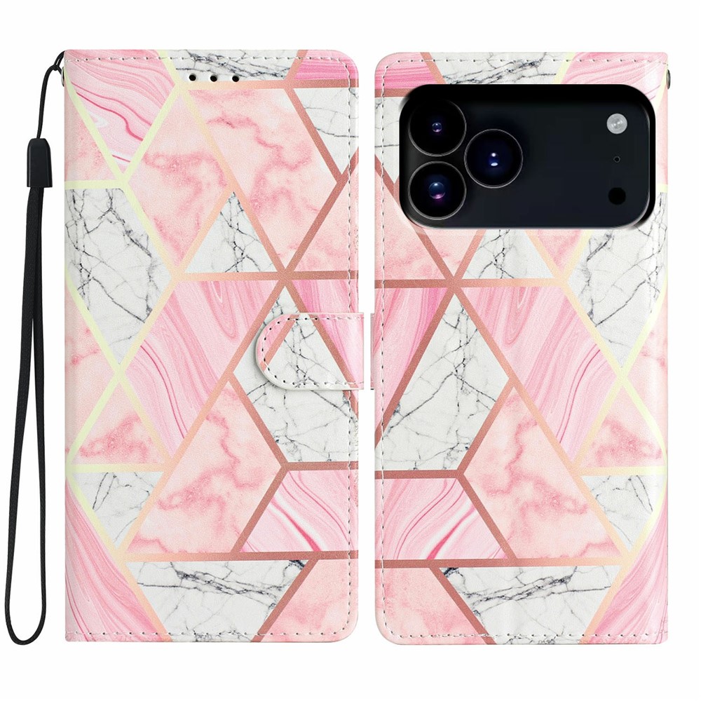  iPhone 17 Pro Fodral Med Tryck Rosa Marmor