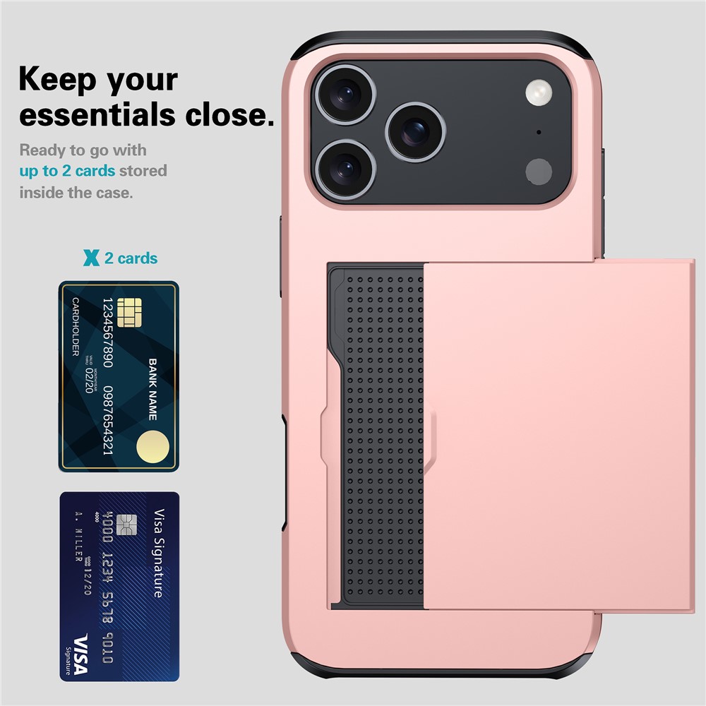  iPhone 17 Pro Skal Hybrid Med Kortfack Grön