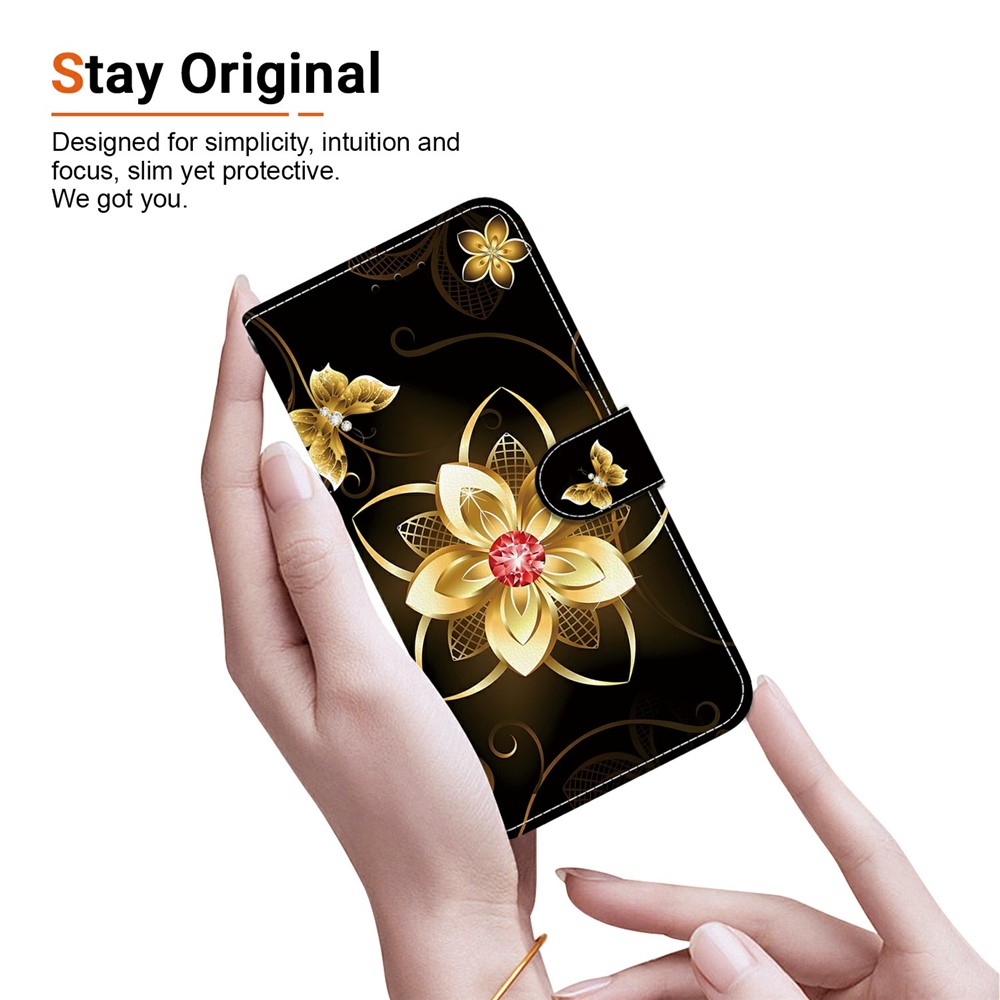  iPhone 17 Pro Fodral Med Tryck Guld Blomma