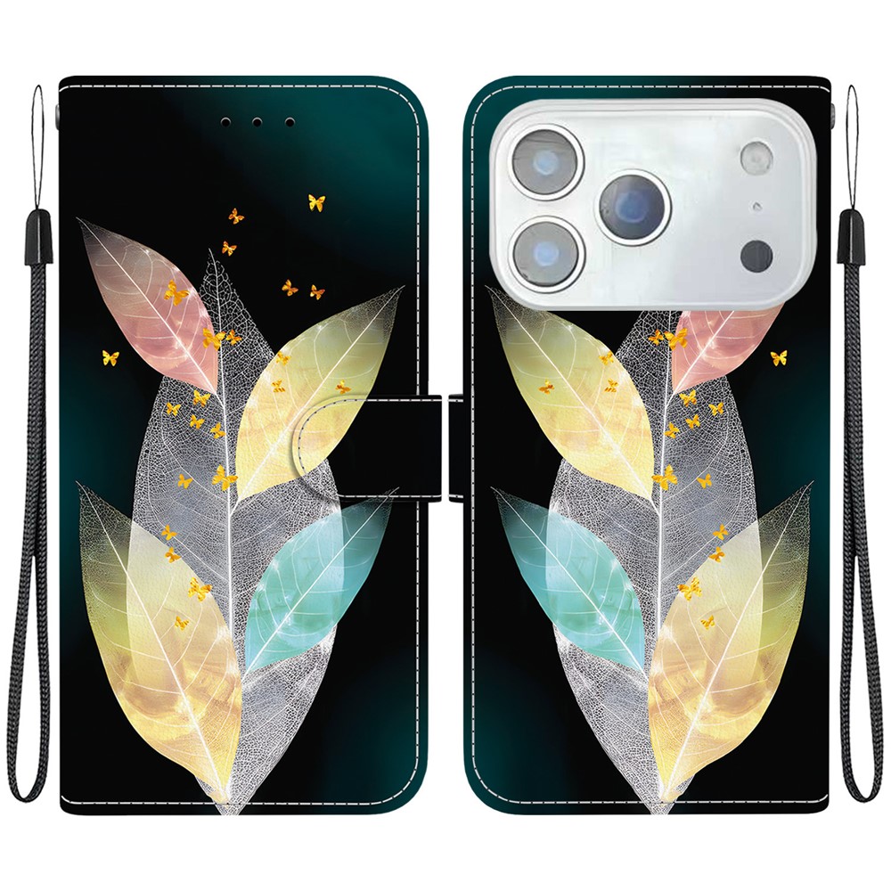  iPhone 17 Pro Fodral Med Tryck Färgglada Löv
