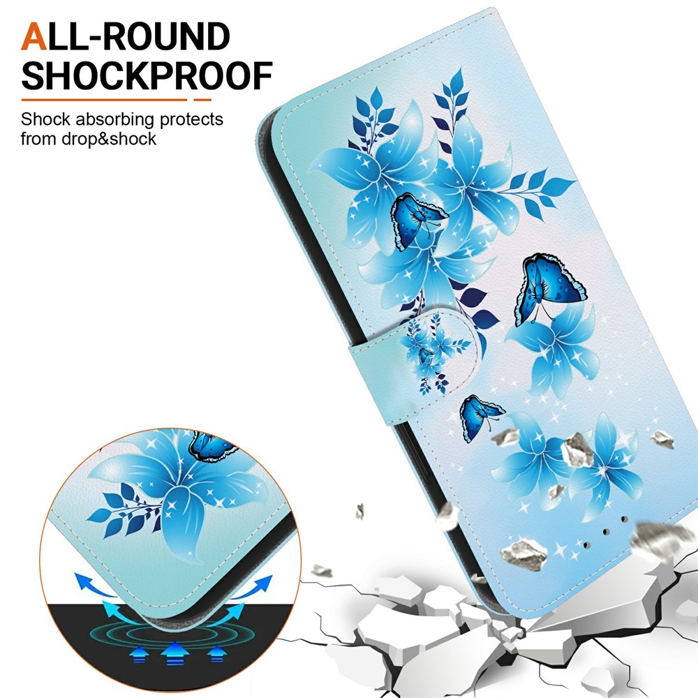  iPhone 17 Pro Fodral Med Tryck Blå Blommor