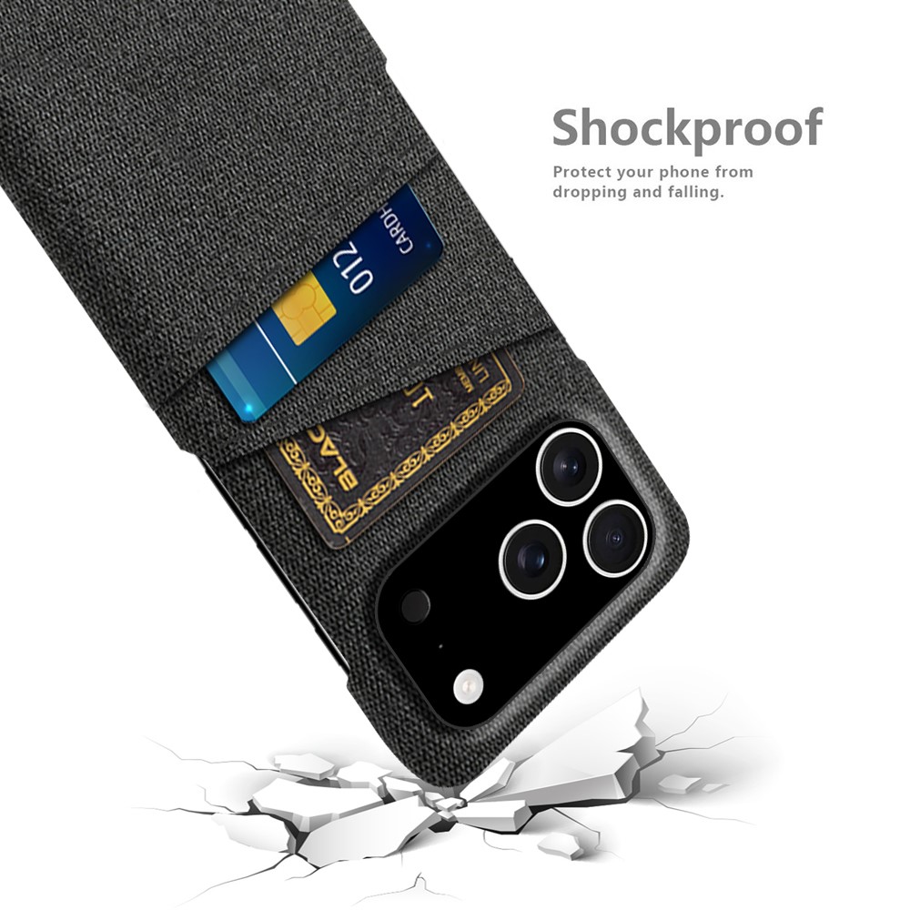  iPhone 17 Pro Skal Med Kortfack Tygbelagt Svart