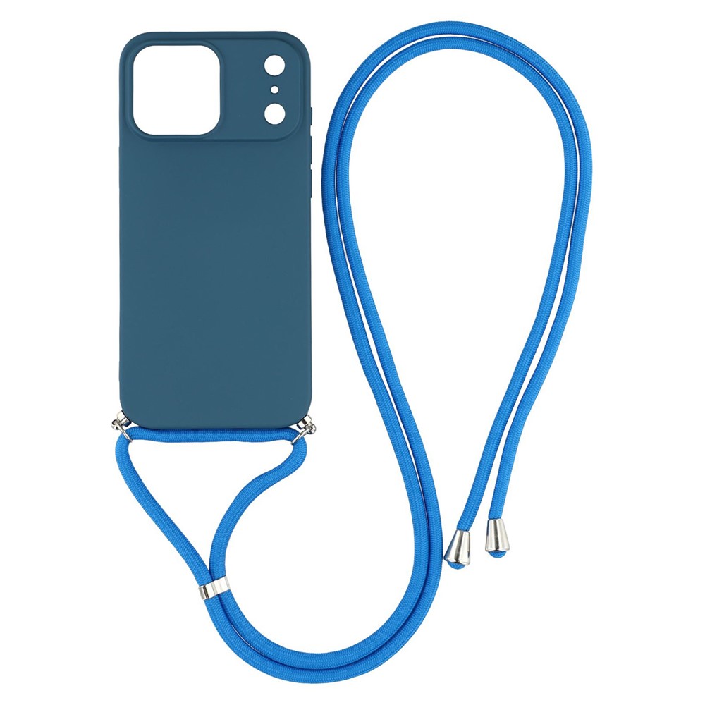  iPhone 17 Pro Skal Med Mobilsnöre TPU Blå