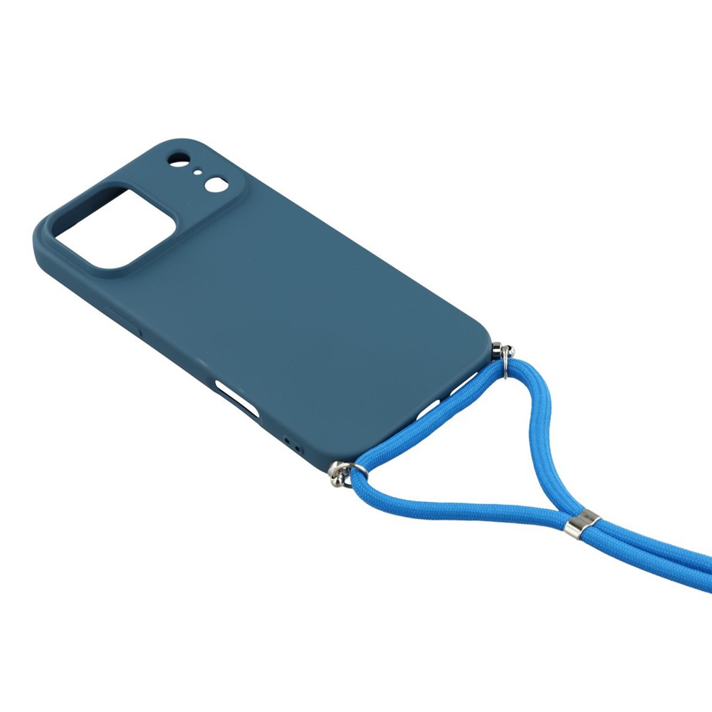 iPhone 17 Pro Skal Med Mobilsnöre TPU Blå