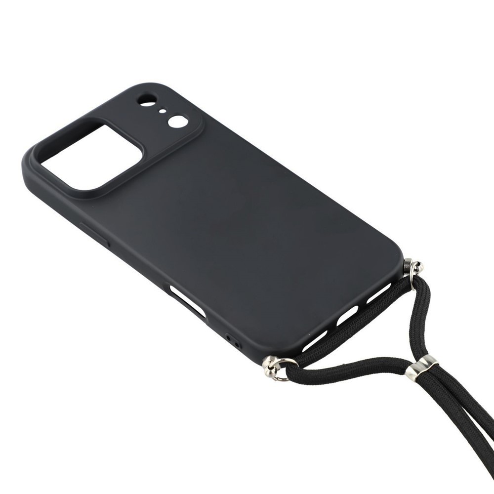  iPhone 17 Pro Skal Med Mobilsnöre TPU Svart