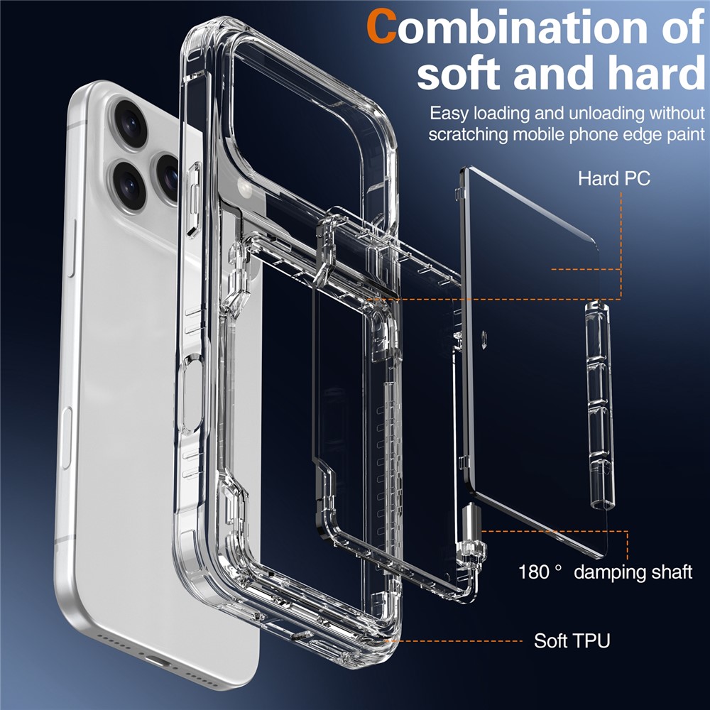  iPhone 17 Pro Skal Kickstand Med Korthållare Transparent