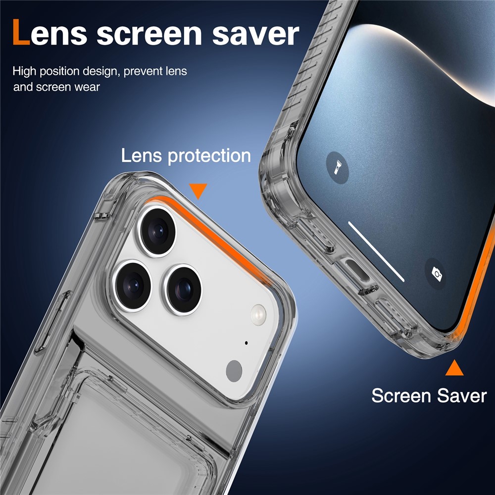  iPhone 17 Pro Skal Kickstand Med Korthållare Tonad Svart