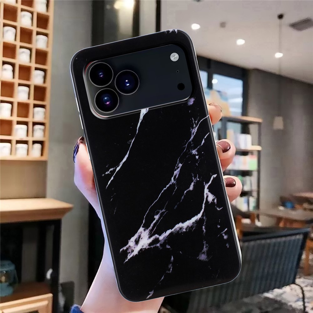  iPhone 17 Pro Skal TPU Marmor Svart